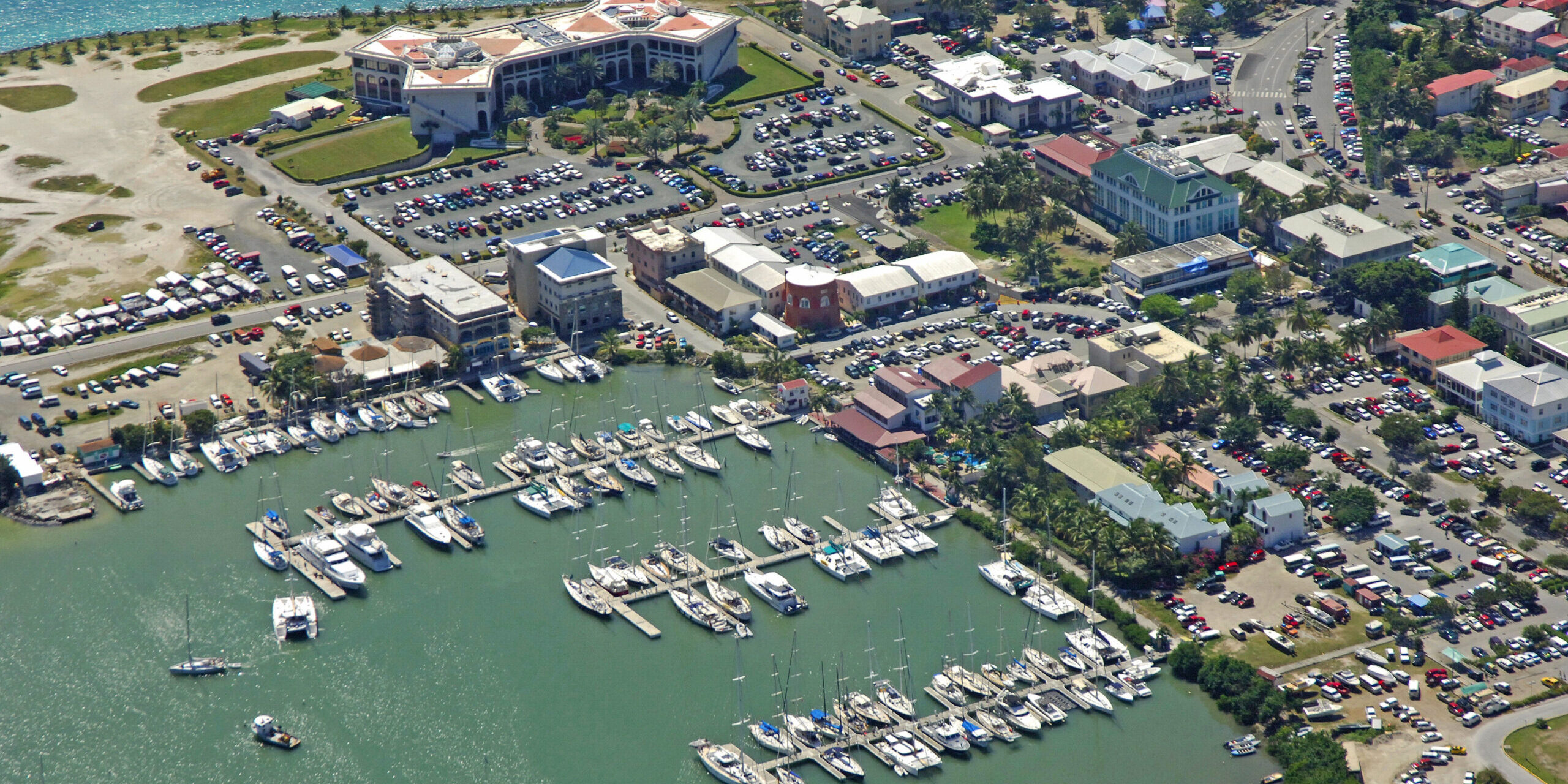 Aerial view of Village Cay